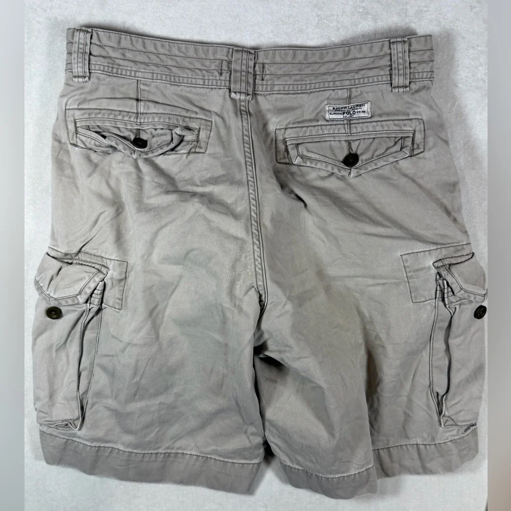 Polo Ralph Lauren 33W Classic Men's Tan Cargo Fatigue Military Outdoor Shorts